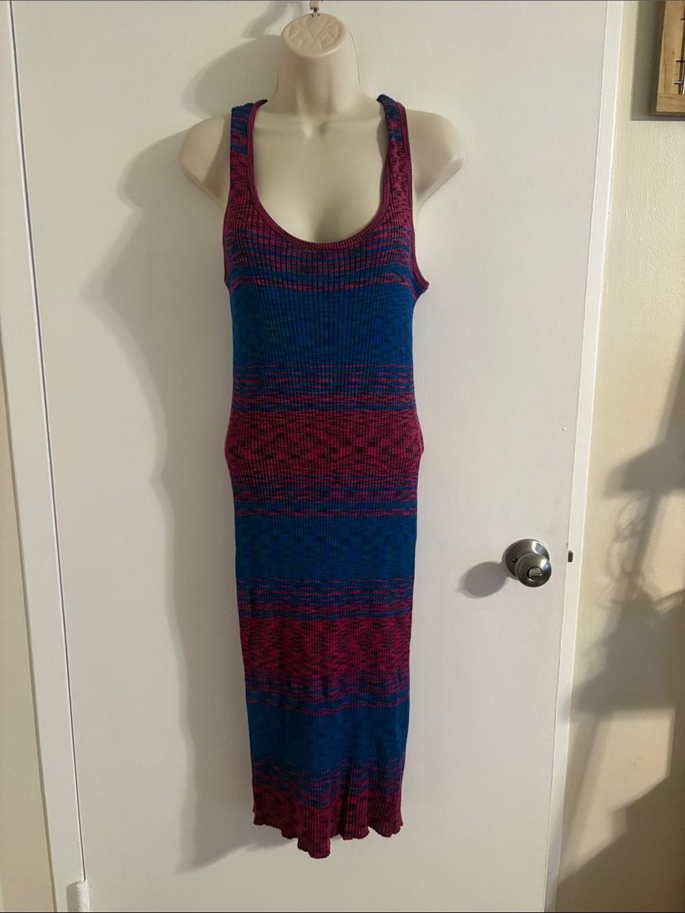Lane Bryant Striped Sleeveless Maxi Dress in Blue & Pink